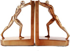 Book Ends, Decorative Heavy Duty Bookends Golden Resin Sculptural Bookend Sets Study Room Living