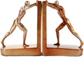 bookends Decorative Unique Modern Bookends Golden Resin Sculptural Bookend Sets Study Room Living Room Wine Cabinet Decoration Ornaments Character Bookend Craft Gift Bookends for Shelves Decorative