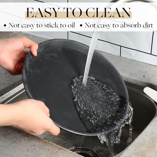 Zopeal 8 Pieces Black Round Restaurant Serving Tray, Plastic Non Slip Surface Food Meals Server Tray with Raised Edges for Home, Kitchen, Restaurant, Cafeteria, Bar (11",14",16",18") - size: 11", 14", 16", 18"