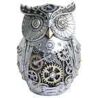 Pigort Unique Owl Statue Figurine - Mechanical Steampunk Style Polyresin Sculpture - 6.6-inch High - Ideal Gift for Boys and Boys' Room Decor