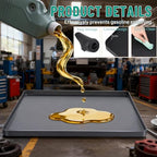 Oil Drip Mat for Under Car, 34x22in Silicone Oil Spill Mats for Garage Floor, No Splatter Non-Slip Oil Catch Pan Driveway Oil Drip Tray,Easy to Clean-Grey - color: Grey