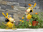 Dog Solar Lights Outdoor Cycling Plant Stand,Yard Art Metal Dog Statues,Outdoor Funny Statue for Garden Decor Yard Lawn Ornaments - style: Bike Dog