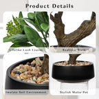 Artificial Bonsai Tree, Small Bay Laurel Bonsai Tree 13" Indoor Bonsai Tree Fake Potted Plant Decorative Fake Desk Plant Decor with Ceramic Pot for Home Office Living Room Bedroom Bathroom Table Shelf - style: Japanese