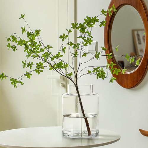 Clear Glass Vases Flower Vases for Centerpieces 9" Large Glass Cylinder Vase for Home Wedding Party Events Office Entryway Décor (Transparent-2 Pack) - color: Transparent-2 Pack