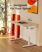 ErGear Height Adjustable Electric Standing Desk, 40 x 24 Inches Sit Stand up Desk, Memory Computer Home Office Desk, Natural - color: Natural, size: 39.4 x 23.6 Inches