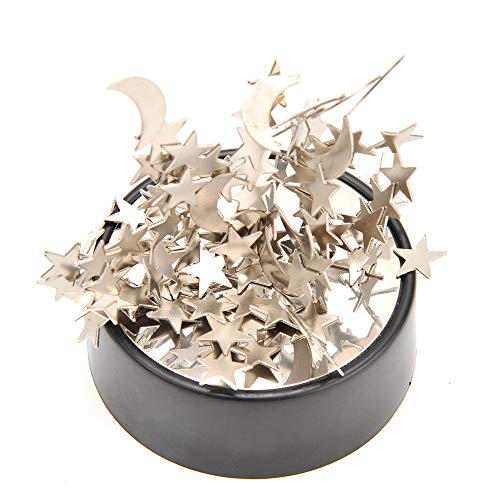 PowerTRC Magnetic Desktop Sculpture (Moons and Stars) | Mini Magnetic Art Decoration for Desktop | Fun Stress Relief Office Gift (2 Packs) - style: 2 Sets