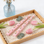 Taper Candles,10 inch 2pc Pink Tapered Candles with Tulip Printed, Unscented and Smokeless Long Burning Candles,Tall Candlesticks with Cotton Wicks,Ideal for Weddings, Home Décor - style: Tulip