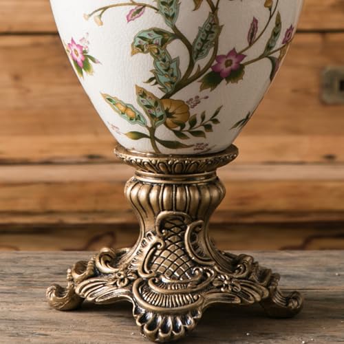 Tall Table Modern Vase,Large Ceramic Flower Vases for Shelf Home Decor,Creative Classic Pink Vase 16.5 inch,Sophisticated Vessel for Decorative Branches and Dried Flower. (Floral Fruity) - color: Floral Fruity