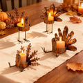 4 Pcs Thanksgiving Turkey Metal Candle Holders, Tealight Holders for Home, Party, Fall Table Kitchen Decorations