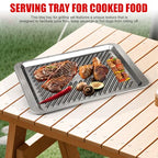 Grilling Prep and Serve Trays, Set of 3 Stackable Stainless Steel BBQ Trays with Cutting Board, Deep Marinating Container, Serving Platter for Plating Food, BBQ Prep Tub for Marinating Meats - style: Deep Prep Trays with Cutting Board