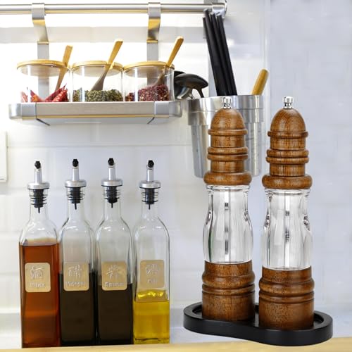 Black Salt and Pepper Mill Tray, Pepper Grinder Wood Rest, Work Surface and Dining Table Protector (Pepper mill not included) - color: I Black Colours Mill Rest