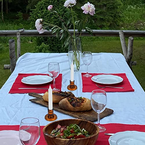 4PCS Dark Amber Taper Candle Holders, Glass Crystal Candlestick Holders Bulk, Clear Candle Holders for Dining Table Centerpiece - color: Dark Amber 4pcs