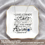 Friend Gifts for Women Ceramic Ring Dish Tray - Good Friends are Like Stars Trinket Jewelry Tray, Thoughtful Friendship Gifts for Women, Best Friend Birthday Present - ASA - color: Friend like stars