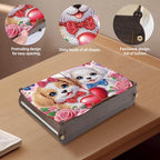 Tontut Diamond Painting Kit Storage Box, Heart Shaped Puppy DIY Multi Functional Handicraft Storage Box, Suitable for Home Office Valentine's Day Holiday Gifts - color: Loving Puppy