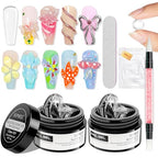 2PCS Clear 3D Sculpting Gel Non-Stick Hand Solid Builder 3D Nail Gel Art with Silicone Pen for 3D Modeling Nail Art Home Manicure DIY for Women - color: Clear&Clear