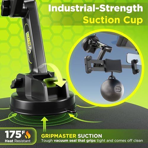 Tablet Holder for Truck Tablet Mount - iPad Mount for Truck, Heavy Duty Super Suction Cup, 16.7 inch Long Arm & Stable, Device & iPad Holder for Dashboard, Windshield and Window - Semi Trucker