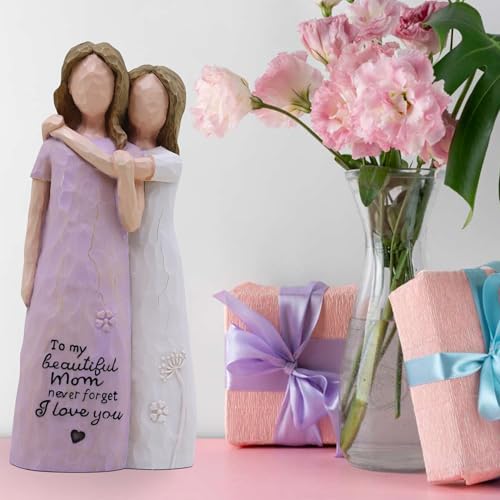 Mom Birthday Gifts, Mother of The Bride Gift, Mom Valentine Gift, Sculpted Hand-Painted Figurine - color: Purple