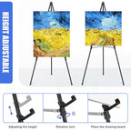 Easel Stand for Sign,63" Portable Metal Easel Stand for Wedding Sign,Adjustable Folding Art Easel for Display with Portable Bags(Black,4 Pack) - style: 4 pack