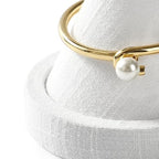 Solid Wood Bracelet Bangle Holder Microfiber Watch Jewelry Display Stand for Vendors Exhibit/Trade Shows/Retail Stores (linen White) - color: linen White