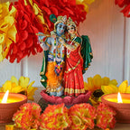 alikiki Indian God Radha Krishna Statue - 5.7”H Hindu Goddess Radha and God Krishna Sculptur India Murti Item Home Office Temple Mandir Shrine Altar Pooja Item - size: 5.7”H