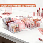 2 Pack Makeup Organizer for Eyeshadow Palette and Lipstick Organizer, 7 Section Divided Makeup Palette Organizer for Lipstick Highlighter, Skincare Cosmetic Display Cases for Bathroom - style: 2-Pack