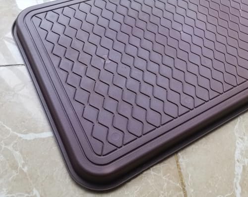 Hard Plastic Boot Tray for Entryway,Boot Mat,Shoe Tray,Shoe Mat for Indoor and Outdoor Use (Brown Grid (Hard Plastic) 2Pcs, 29.5X14.9 inch) - color: Brown Grid (Hard Plastic) 2pcs, size: 29" x 14" x 1.2"
