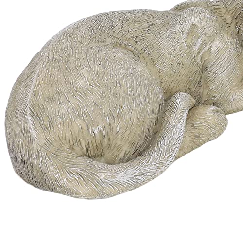 Hapivida Cats Memorial Stone, 5.5in Cat Garden Statue Pet Statues Gift Figurine Sculpture Sleeping Cats Decoration - size: Brown Cat