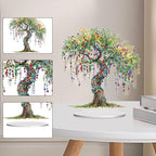 5D Tabletop Diamond Art Kit for Adults, DIY Diamond Painting Kit Stand Up Special Shaped Crystal Desktop Ornament, Box Package - Tree of Life - color: Tree of Life