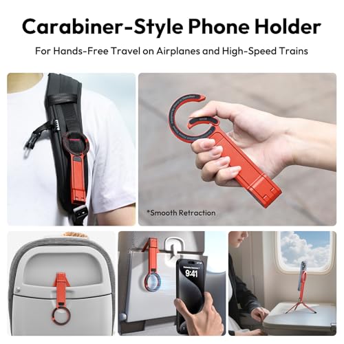 ULANZI MA30 Magnetic Phone Tripod Stand for iPhone - Aluminium Maglock Smartphone Mini Tripod Pocket Cell Phone Stand Strong Magnet Quick Mount Compatible with iPhone 17 16 15 14 13 12 Series, Orange - color: Orange
