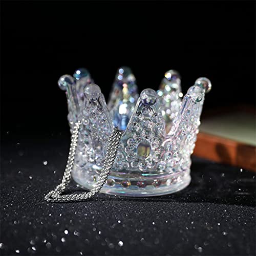 AKOAK 1 Pack Crown Glassware Candle Holder, Elegant Glass Tea Lamp Holder, Tea Light/Tabletop Candle Holder Decoration, Votive Candle Holder, Wedding, Party, Dinner, Family Decoration (Seven Color) - color: Seven Color