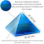 Amazing Gemstone Blue Onyx Pyramid Crystal Healing Stones - 2" Great Pyramid Figurine of Natural Stone Pyramid for Meditation, Reiki, Chakra Balancing and Crystal Pyramids Grid - color: Blue Onyx
