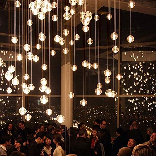Sziqiqi Hanging Glass Globes Orbs Tea Light Candle Holders with Flameless LED Tealight for Wedding Ornaments, Wedding Birthday Christmas Party Centerpiece Accessory 2.36inch 30pcs +6 Extra - color: With Led, size: 36pcs