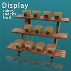 51pcs 3-Tier Wood Earring Display Stand, Retail Display Riser Earring, Ring Holder Stand, Removable Countertop Small Merchandise Display Stand with 50 Pcs Earring Card (Light Brown) - color: 3 Tier