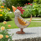 Outdoor Whimsical Rooster Statue Resin Chicken Art Sculpture Garden Rooster Figurine Decoration, Rustic Roosters Decor, Animal Ornament for Yard, Lawn, Home, Office, Garden Gifts