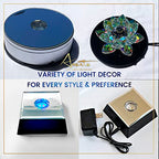 19 LED White Light Stand Base - Circular Illuminated Display Pedestal for 3D Crystal Glass Art - LED Light Base & Crystal Display Stand, AC/USB Plug Operated Lighted Acrylic, Crystal Base Black - style: White Lights