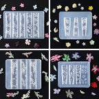 Laza 4pcs Silicone Nail Art Molds, Acrylic 3D Spring Summer Flower Nail Charms Molds Clear Modeling Templates Silicone Flowers Pattern Nail Tools with Sculpture Pen for Salon Nail Design - color: Flowers