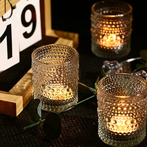 12 Pack Clear Votive Candle Holders Tea Light Candle Holders Bulk Tealight Glass Candle Holder for Table Weddings Party