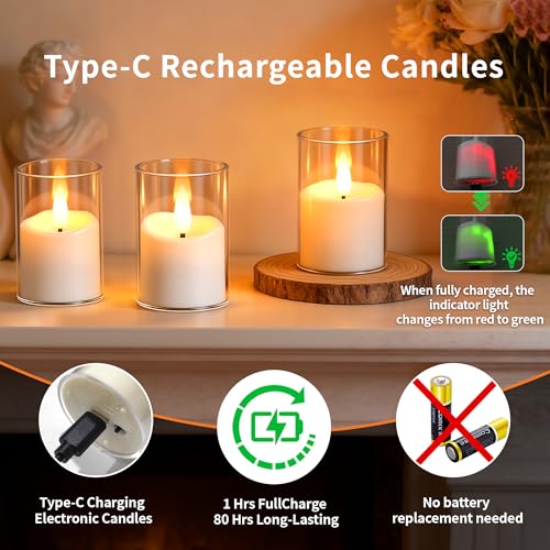 Rechargeable Flameless Candles with Timer Remote, 1.7"x2.6" Clear Acrylic LED Tea Lights Candles，Small Votive Electric LED Candles for Home Aniversary Wedding Holiday Decor(6 Pack) - color: Ivory