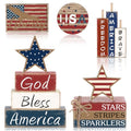 Vercraft 11 Pcs 4th of July Decorations Patriotic Memorial Day Tiered Tray Decor Set Blue Red White Table Centerpieces Sign for Independence Day Office Tiered Tray Home Shelf 250th Anniversary - style: Patriotic