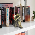 Pigort Rustic Gold Thinker Statue Abstract Sculpture - Collectible Woman Figurine Art Home Office Bookshelf Decorative Objects Desktop Decor for Women, 4.6 x 3.7 x 2.6 inches