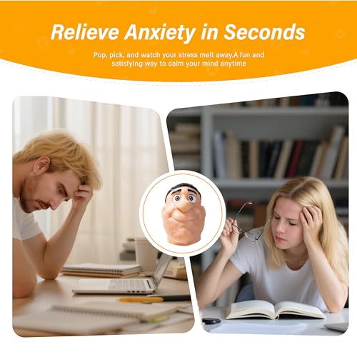 brenzo 2026 New Refillable Pimple Popping Toy – Big Head Squeeze Toy with Black Hair for Stress & Anxiety Relief, Realistic Pus Burst Fidget Toy, Funny Gag Gift for Adults - style: B-black
