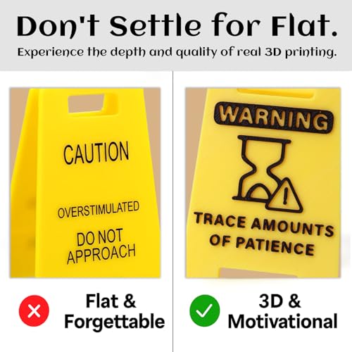 3D Printed Office Desk Decor, Funny Warning Sign "Trace Amounts of Patience" - Novelty Desk Sign for Office, Coworker Gifts, Boss Day, White Elephant - Yellow Desktop Accessory for Humor at Work - color: Patience