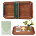 Solid African Ebony Wood Tray Set, 2-Pc Handmade, 9"x5.1" & 8.5"x4.5", for Bathroom Counter Organization, Vanity Tray, and Charcuterie Board, to Neatly Hold Candles, Perfume, and Jewelry