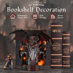 DIY Book Nook Kit Miniature House Dollhouse Kit, Book Nook Kits for Beginners, 3D Wooden Puzzle Booknook Bookend Bookshelf Decor Model Build with Dust Cover (Throne of Blades) - style: Throne of blades