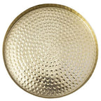 MyGift 11 Inch Deluxe Hammered Brass Round Decorative Tray - Aluminum Plated Serving Display Platter, Centerpieces and Vanity Tray - Handcrafted in India - color: Brass (11 Inch)