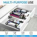 Desk Drawer Organizer, Office Drawer Divider Organizer Tray with 6 Compartments, Metal Mesh Desktop Organization and Accessories for Stationery Makeup Kitchen Toolroom School ＆ Office - size: Small