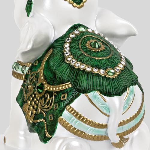 Elephant Bookends for Shelves, Decorative Bookends, Book Holders with Anti-Slip Pad for Book Lovers Heavy Book Stopper for Home Office Decor (Forgest Green&White) - color: Forgest Green&white