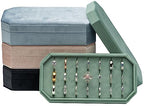 Velvet Ring Organizer Display Tray Jewelry Box Earring Holder Case for Wedding Birthday Christmas Day (Emerald Green) - color: Emerald Green