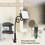 Tablet Stand Holder, Mount Holder Clip with Grip Flexible Long Arm Gooseneck Compatible with ipad iPhone/Nintendo Switch/Samsung Galaxy Tabs/Amazon Kindle Fire HD - Black - color: Black