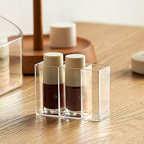 SUNFICON Makeup Tray Holder Organizer Cosmetic Display Case Tabletop Desktop Vanity Countertop Bathroom Wall Cabinet Medicine Storage Box 9 Dividers 2 Removable for Womens Ladies Girls Crystal Clear - color: Clear